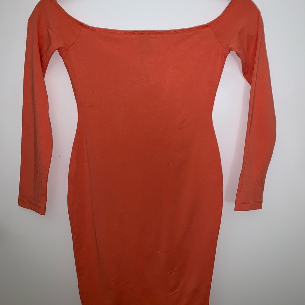 Petite mini peach/orange bodycon
